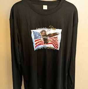 Patriotic Long Sleeve Shirt Land Of The Free Home Of The Brave Mens Large